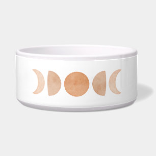 Moon Phase Pet Water Bowl   Pink & White 