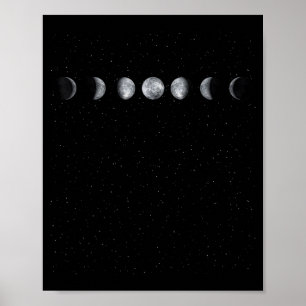 Moon Phase Scientist Gift Astronomy  Poster