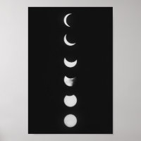Moon Phases And Eclipse in Black and White Photo