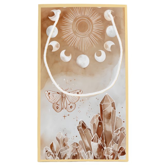 Moon Phases and Moth Small Gift Bag (Back)