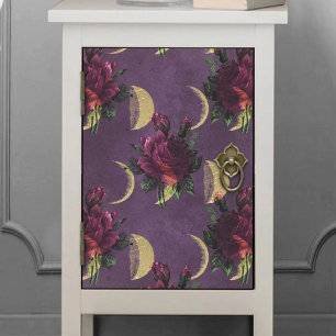 Moon Phases and Purple Roses Gorgeous New Age Tissue Paper