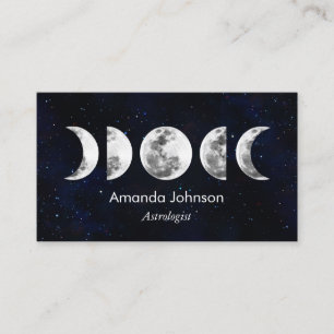 Moon Phases Astrology Yoga Holistic Healer Business Card