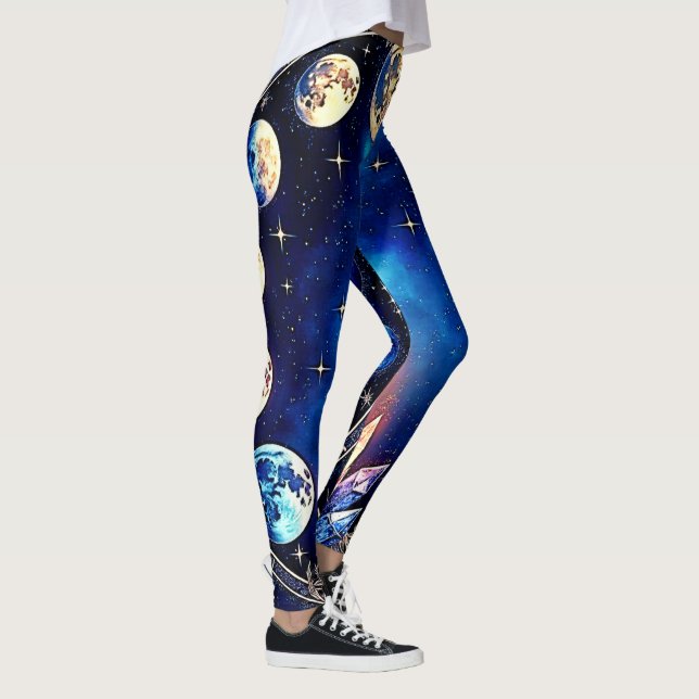 Moon Phases Crystal Cosmos Leggings (Right)