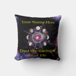 Moon Phases Decorative Pillow – Sacred Geometry & 