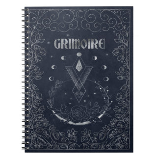 Moon phases grimoire notebook