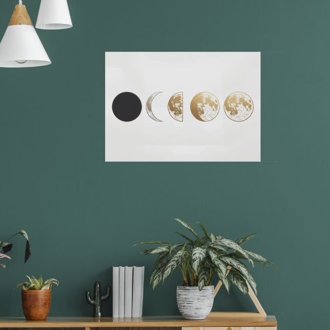 Moon Phases Lunar Cycle Art Print | Celestial Wall (Living Room 1)