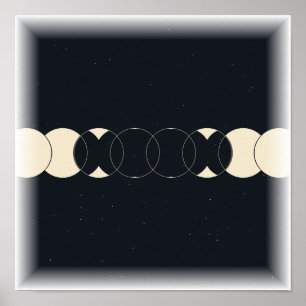 Moon Phases - Lunar Cycle Poster