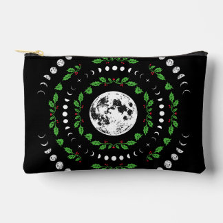 Moon phases mandala Makeup cosmetic bag pouch