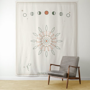 Moon Phases Mandala Tapestry