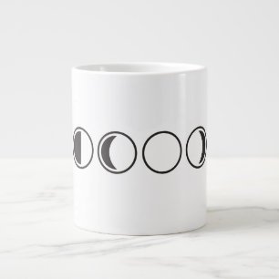 Moon Phases Minimalist Line Art Large Coffee Mug