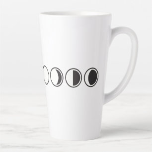 Moon Phases Minimalist Line Art Latte Mug