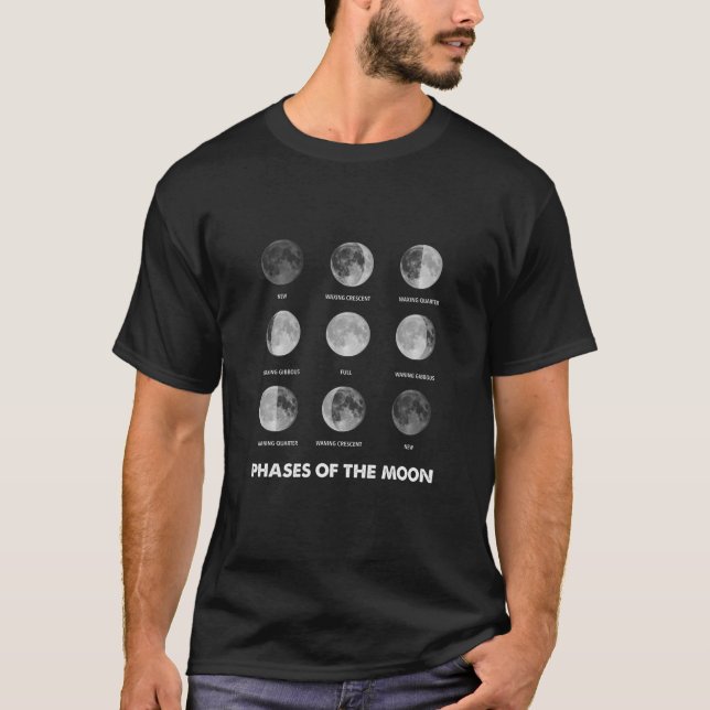 Moon Phases - Moon Cycle - Lunar Cycle - Lunar Ecl T-Shirt (Front)