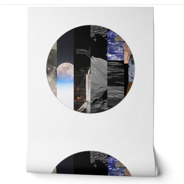 Moon Phases Mosaic Wallpaper | Celestial Mural (Unrolling)
