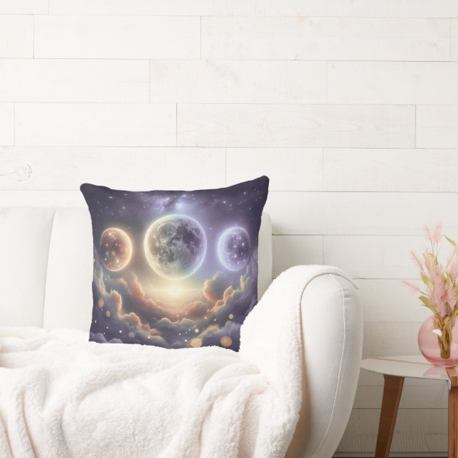 Moon Phases Over Clouds Cushion (Couch)