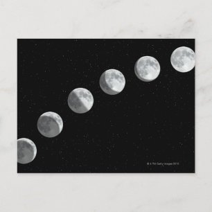 Moon phases postcard