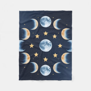 Moon Phases & Stars Celestial Sherpa Blanket