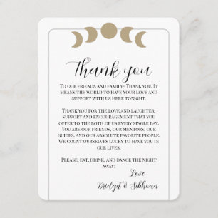 Moon Phases Thank You Reception Cards
