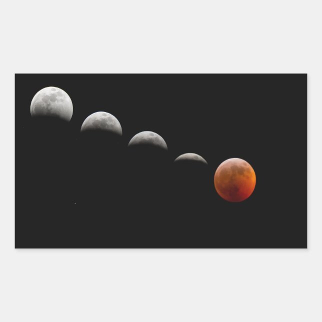 Moon Phases To A Full Eclipse of the Moon Sticker (Front)