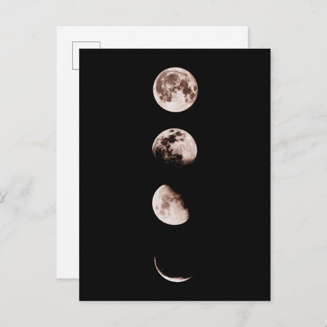 Moon Phases Wall Art – Celestial Home Decor Postcard (Front/Back)
