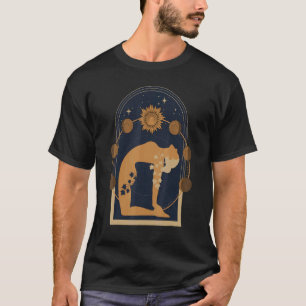 Moon Phases Yoga Camel Asana T-Shirt