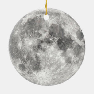 Moon Photograph Ceramic Tree Decoration