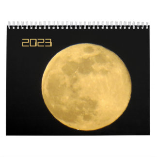 Moon photos in a variety of stages and colours  calendar