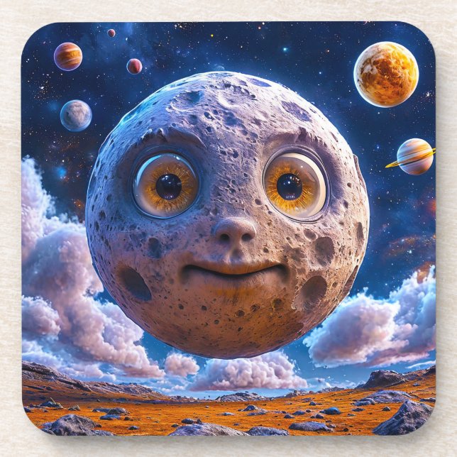 Moon planets galaxy coaster (Front)