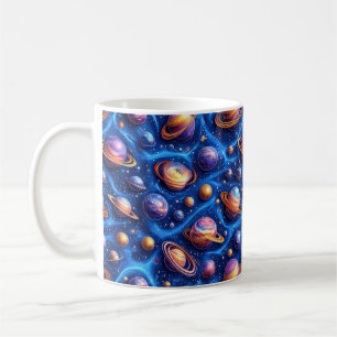 Moon planets galaxy coffee mug