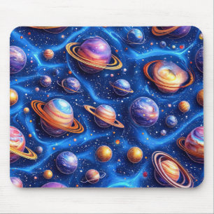 Moon planets galaxy mouse mat