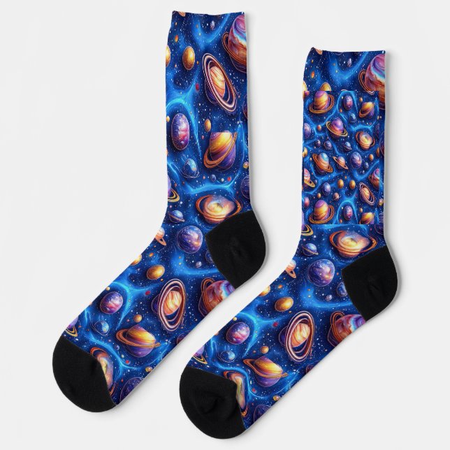 Moon planets galaxy socks (Left)