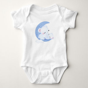 Moon Polar Bears Baby Bodysuit