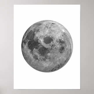 Moon Poster, Moon Wall Decor, Full Moon Poster