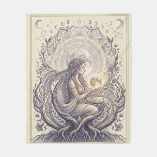 Moon Priestess Goddess Fleece Blanket