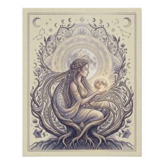 Moon Priestess Goddess Poster