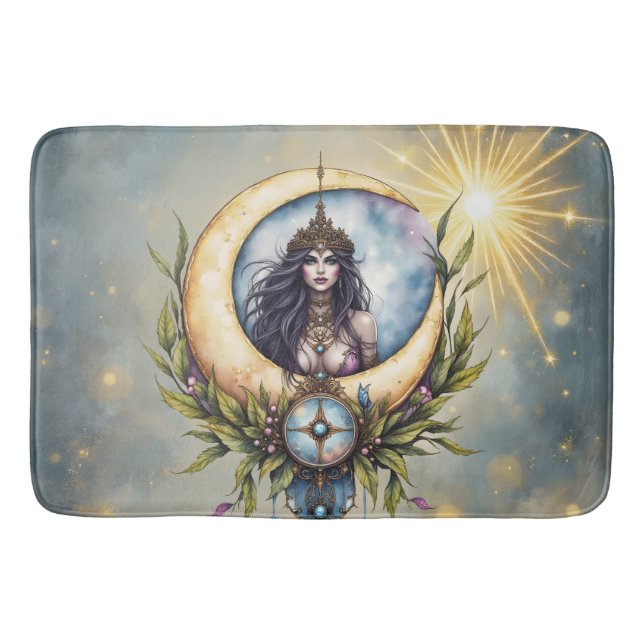 Moon Priestess – Keeper of the Celestial Balance.  Bath Mat (Front)