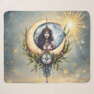 Moon Priestess – Keeper of the Celestial Balance. Sherpa Blanket