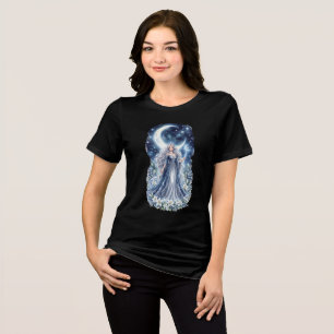 Moon Princess Celestial Fantasy Watercolor Art Tri-Blend Shirt