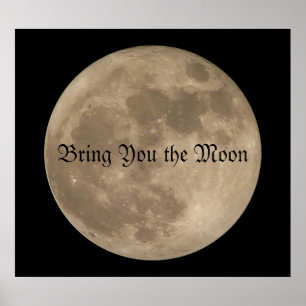 Moon Print Astronomy Personalised Full Moon Poster