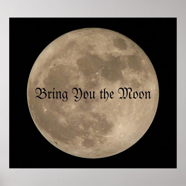 Moon Print Astronomy Personalised Full Moon Poster (Front)