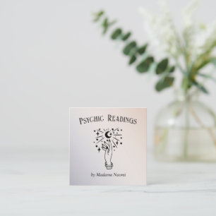 MOON PSYCHIC PALM READING FORTUNE TELLER LUMINOUS SQUARE BUSINESS CARD
