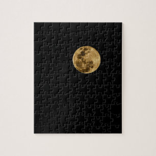 Moon puzzle with black background