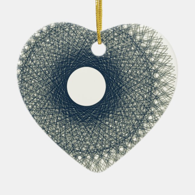 moon radiating black light  abstract art ceramic tree decoration (Front)
