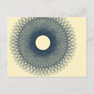 moon radiating black light  abstract art postcard