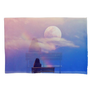 Moon Rainbow: Pastel Sky Beauty. Pillowcase