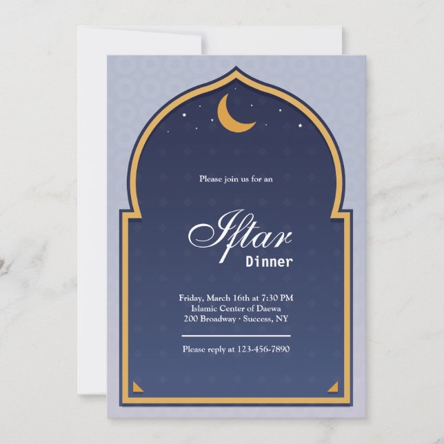 Moon Ramadan Iftar invitation (Front)