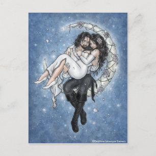 Moon Riders Romantic Love Postcard