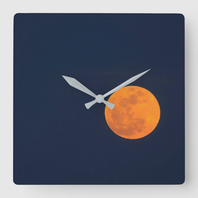 Moon Rise of the Super Moon | Savannah, Georgia Square Wall Clock (Front)