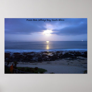 Moon Rise over Supertubes, J-Bay Bay, South Africa Poster
