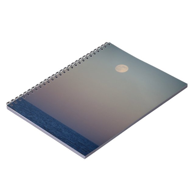 Moon Rise Over The Ocean #4687  Notebook (Left Side)