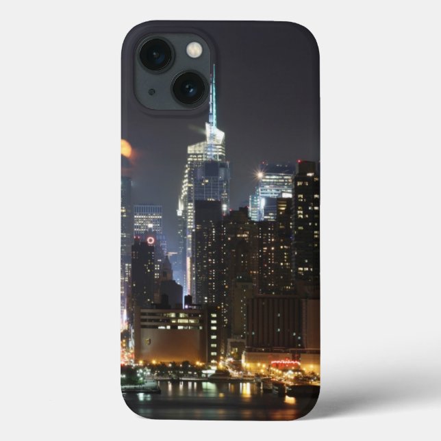 Moon rises over midtown New York. Case-Mate iPhone Case (Back)